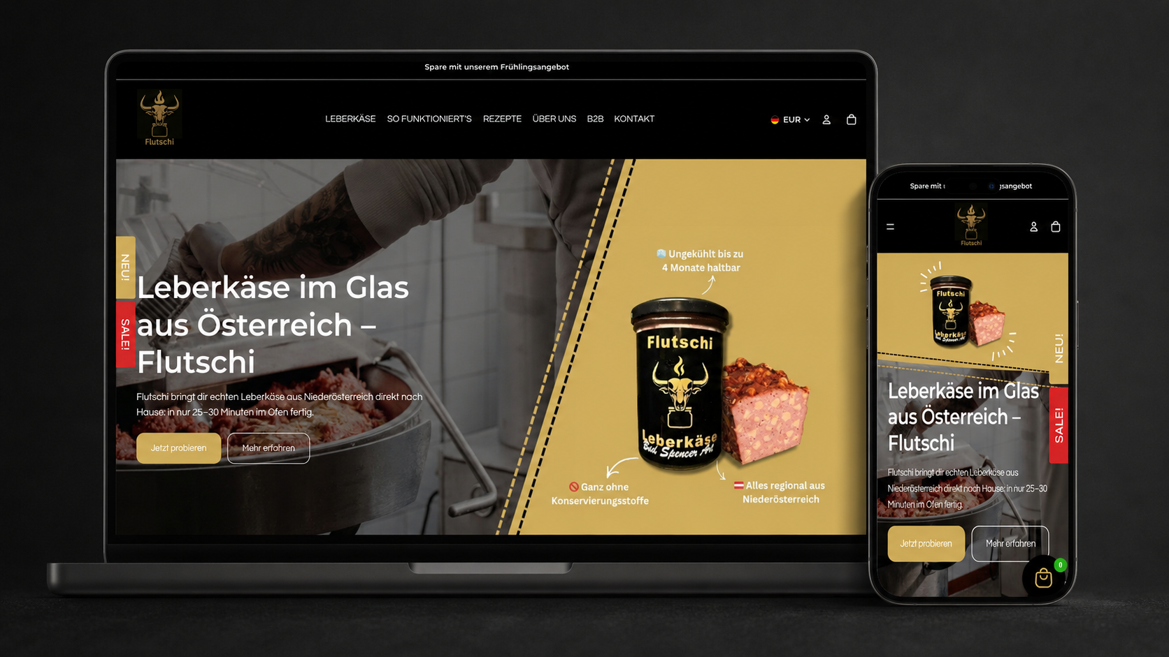 Flutschi Website und Shop Projekt