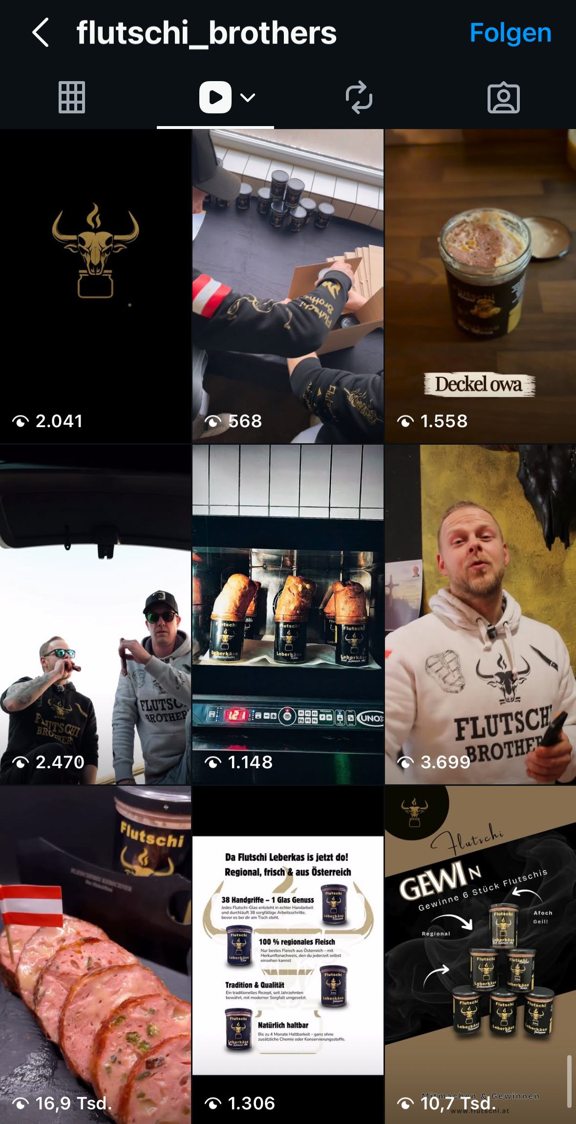 Instagram-Reels Übersicht von Flutschi